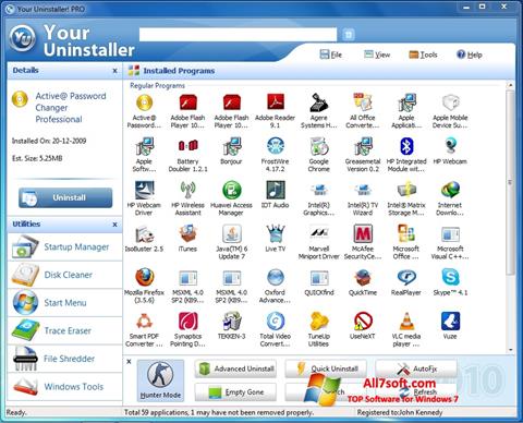 Capture d'écran Your Uninstaller pour Windows 7
