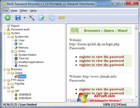 Capture d'écran Multi Password Recovery pour Windows 7