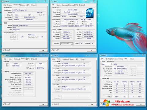 Capture d'écran CPU-Z pour Windows 7