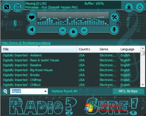 Capture d'écran RadioSure pour Windows 7
