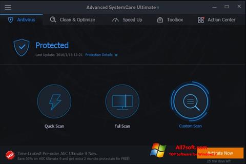 Capture d'écran Advanced SystemCare pour Windows 7