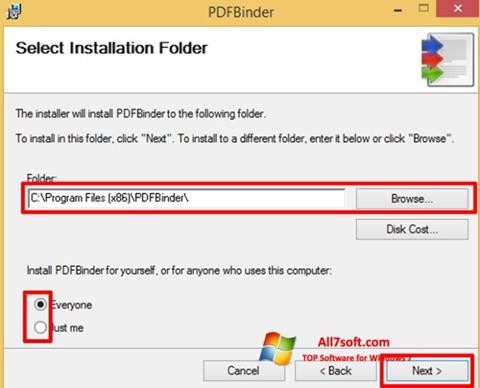 Capture d'écran PDFBinder pour Windows 7