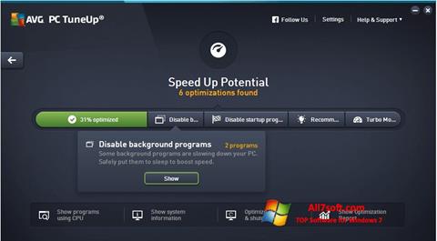 Capture d'écran AVG PC Tuneup pour Windows 7