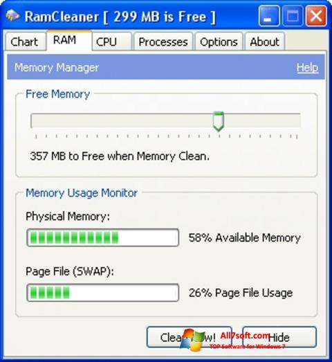 Capture d'écran RamCleaner pour Windows 7