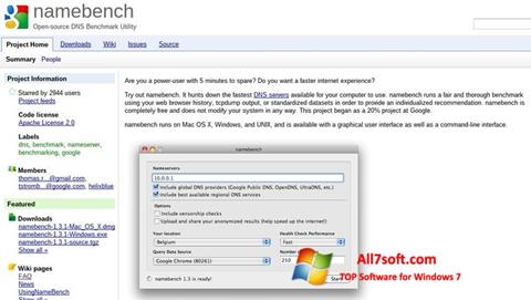 Capture d'écran NameBench pour Windows 7