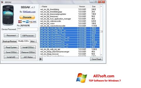 Capture d'écran BBSAK pour Windows 7
