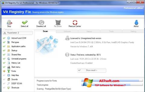 Capture d'écran Vit Registry Fix pour Windows 7