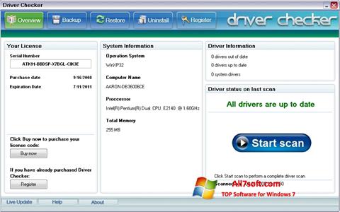 Capture d'écran Driver Checker pour Windows 7