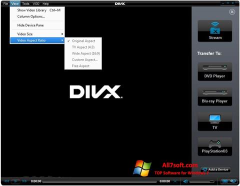 Capture d'écran DivX Player pour Windows 7