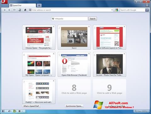 Capture d'écran Opera pour Windows 7