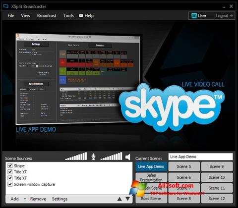Capture d'écran XSplit Broadcaster pour Windows 7