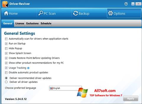 Capture d'écran Driver Reviver pour Windows 7