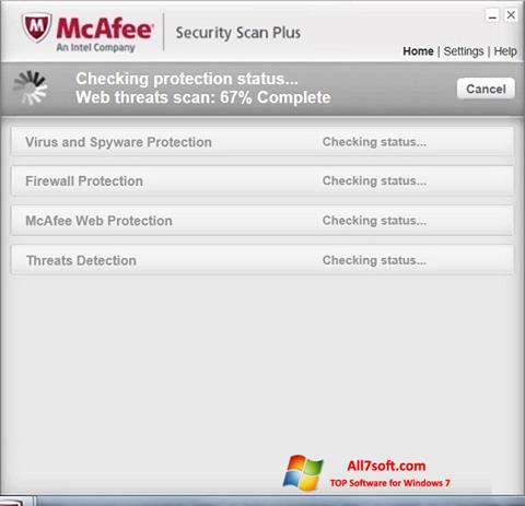 Capture d'écran McAfee Security Scan Plus pour Windows 7