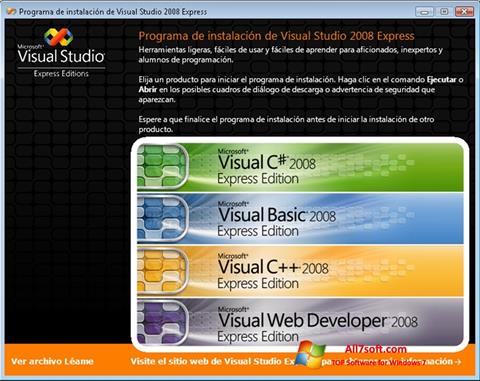 Capture d'écran Microsoft Visual Studio pour Windows 7