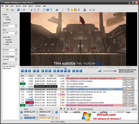 Capture d'écran Subtitle Workshop pour Windows 7