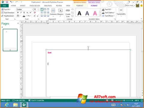 Capture d'écran Microsoft Publisher pour Windows 7