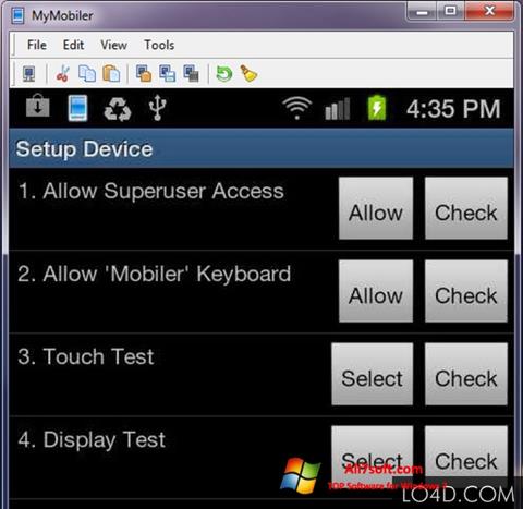 Capture d'écran MyMobiler pour Windows 7
