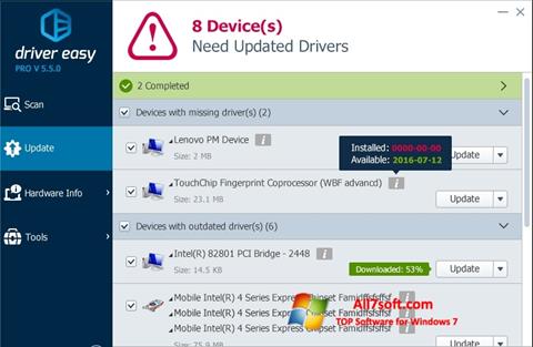 Capture d'écran Driver Easy pour Windows 7