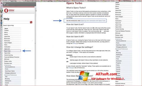 Capture d'écran Opera Turbo pour Windows 7