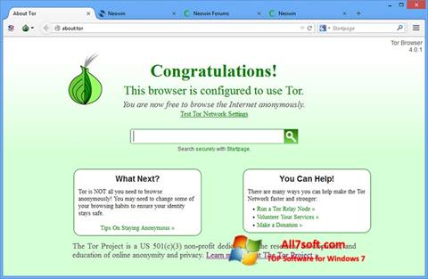 Capture d'écran Tor pour Windows 7