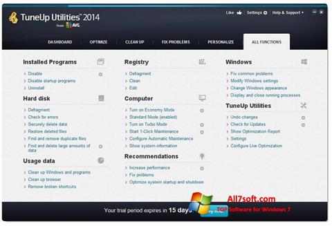Capture d'écran TuneUp Utilities pour Windows 7