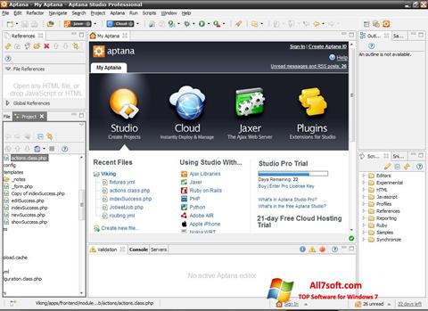 Capture d'écran Aptana Studio pour Windows 7