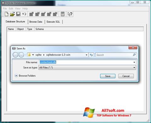 Capture d'écran SQLite Database Browser pour Windows 7