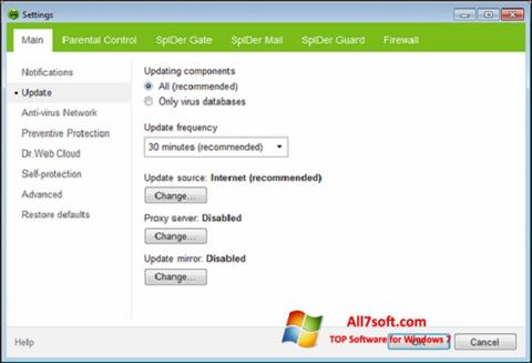 Capture d'écran Dr.Web Security Space pour Windows 7