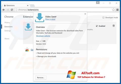Capture d'écran VideoSaver pour Windows 7