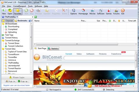 Capture d'écran BitComet pour Windows 7