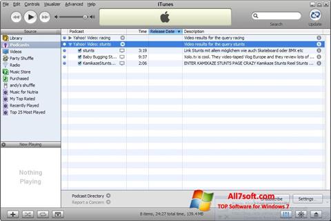 Capture d'écran iTunes pour Windows 7