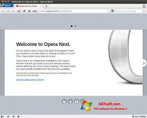 Capture d'écran Opera Developer pour Windows 7