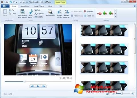 Capture d'écran Windows Movie Maker pour Windows 7