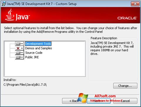 Capture d'écran Java SE Development Kit pour Windows 7