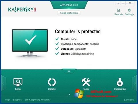 Capture d'écran Kaspersky AntiVirus pour Windows 7