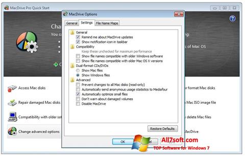 Capture d'écran MacDrive pour Windows 7