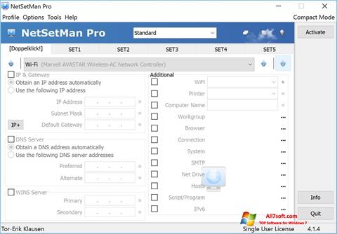 Capture d'écran NetSetMan pour Windows 7