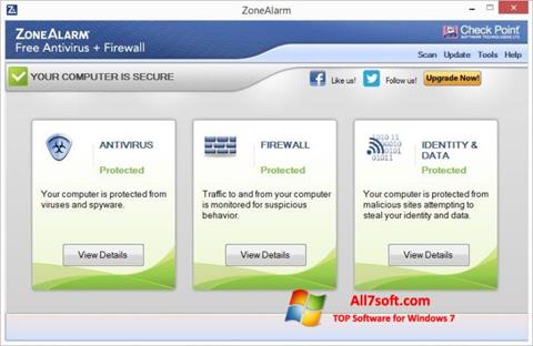 Capture d'écran ZoneAlarm pour Windows 7