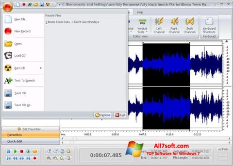 Capture d'écran Free Audio Editor pour Windows 7
