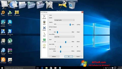 Capture d'écran RocketDock pour Windows 7