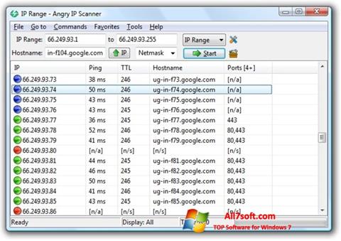 Capture d'écran Angry IP Scanner pour Windows 7