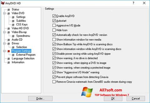 Capture d'écran AnyDVD pour Windows 7