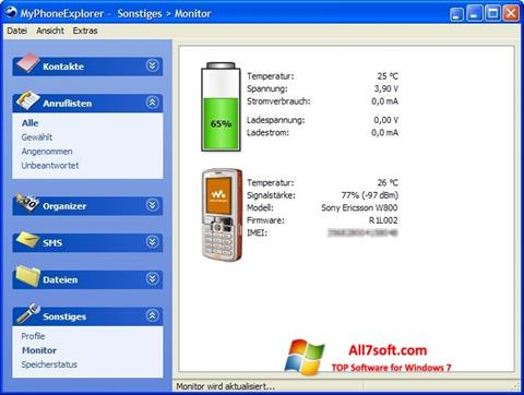 Capture d'écran MyPhoneExplorer pour Windows 7
