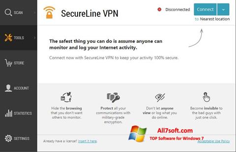 Capture d'écran Avast SecureLine VPN pour Windows 7