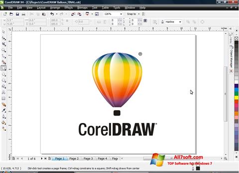 Capture d'écran CorelDRAW pour Windows 7