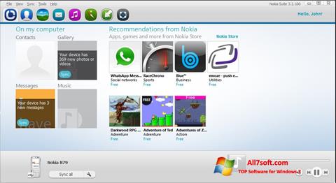 Capture d'écran Nokia PC Suite pour Windows 7