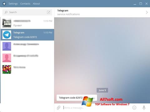 Capture d'écran Telegram Desktop pour Windows 7