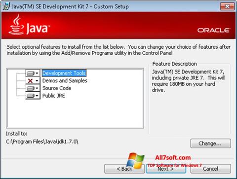 Capture d'écran Java Development Kit pour Windows 7