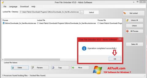 Capture d'écran Free File Unlocker pour Windows 7