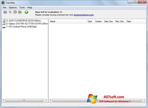 Capture d'écran TransMac pour Windows 7